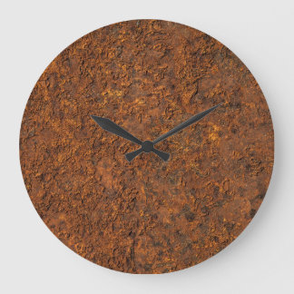 Reloj Redondo Grande Rusty Metalizado: Estética texturizada de hierro.