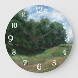 Reloj Redondo Grande Ruta panorámica del campo - Diseño de paisajes vin