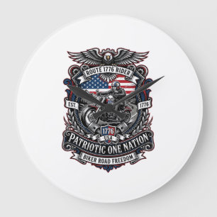 Reloj Redondo Grande Ruta Patriótica 1776 Jinete Camisa Gráfica del Cic