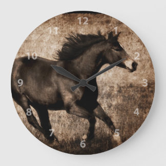 Reloj Redondo Grande Rutic Sepia Galloping Horse