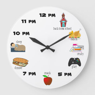 Reloj Redondo Grande rutina diaria de mediodía