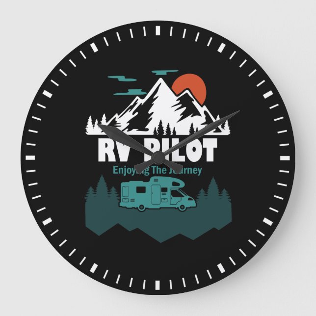Reloj Redondo Grande RV Piloto Camping Motorhome Travel Vacation Gift (Anverso)