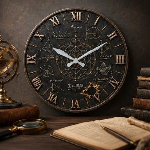 Reloj Redondo Grande Sacred Geometry Math