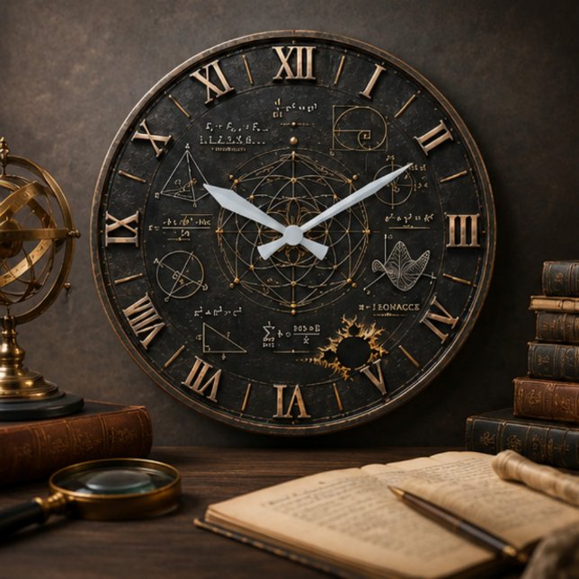 Reloj Redondo Grande Sacred Geometry Math  (Subido por el creador)