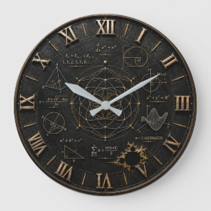 Reloj Redondo Grande Sacred Geometry Math
