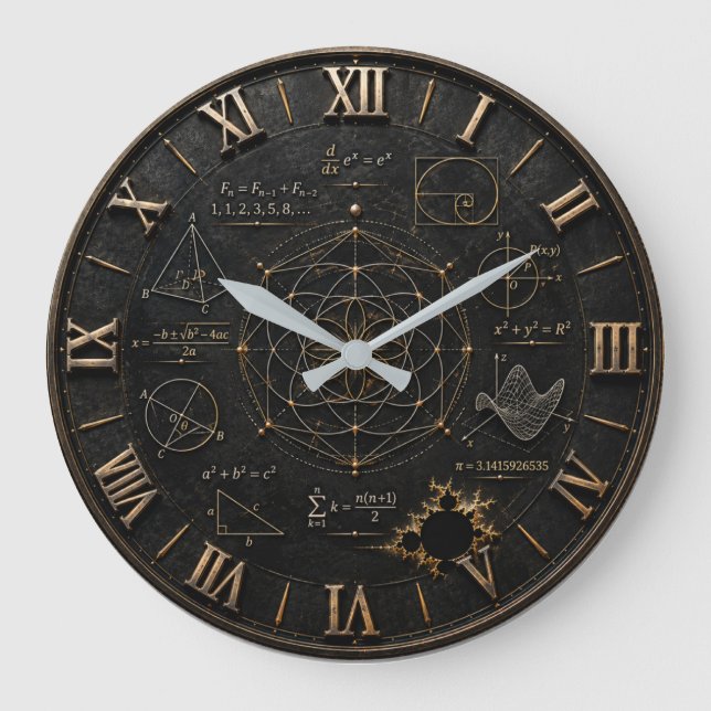 Reloj Redondo Grande Sacred Geometry Math  (Anverso)
