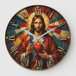 Reloj Redondo Grande Sacred Heart of Jesus