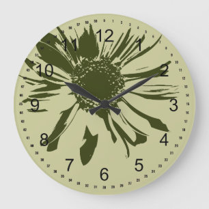 Reloj Redondo Grande Sage Green Gerbera
