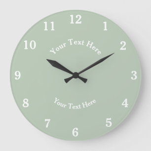 Reloj Redondo Grande Sage Green Simple Moderno Elegante