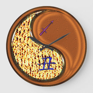 Reloj Redondo Grande Sagitario & Buey de Madera
