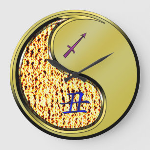 Reloj Redondo Grande Sagitario & Buey de Metal