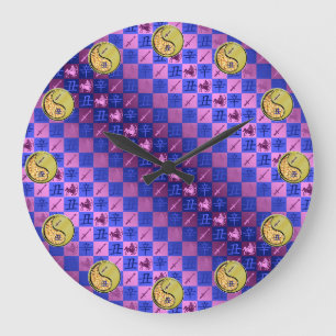 Reloj Redondo Grande Sagitario & Buey de Metal