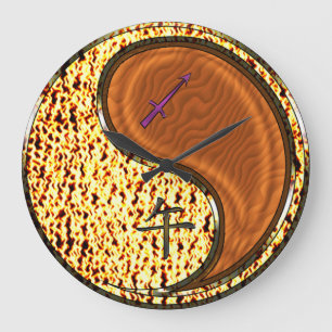 Reloj Redondo Grande Sagitario & Caballo de Madera