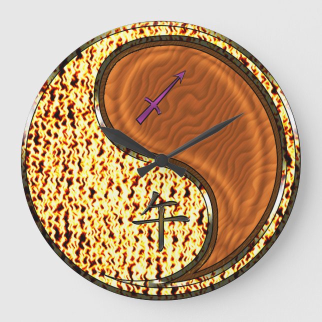 Reloj Redondo Grande Sagitario & Caballo de Madera (Anverso)