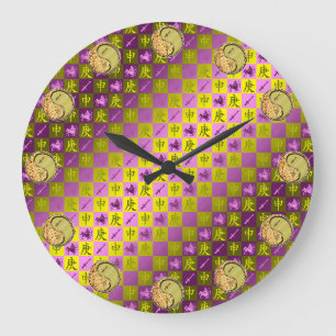 Reloj Redondo Grande Sagitario & Mono de Metal
