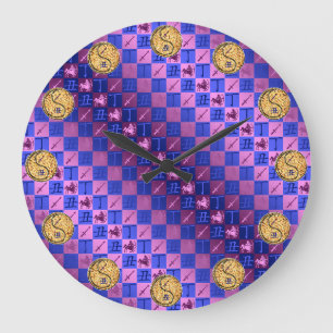 Reloj Redondo Grande Sagitario y Buey de Fuego