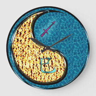 Reloj Redondo Grande Sagitario y Serpiente de Agua
