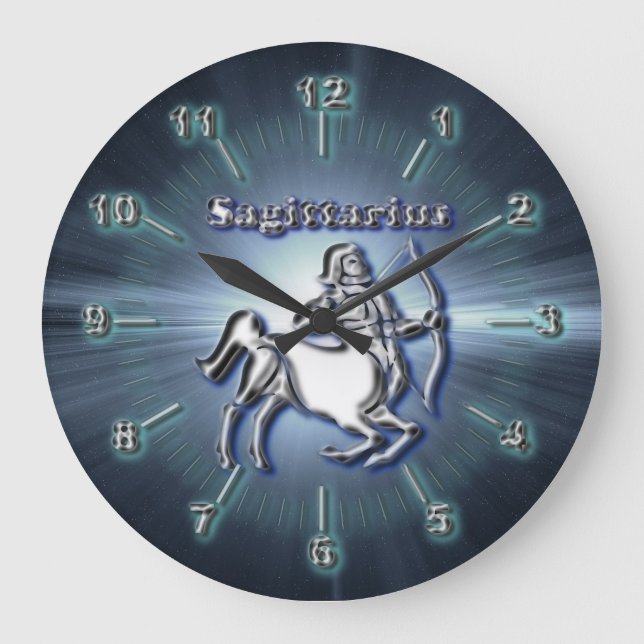 Reloj Redondo Grande Sagittarius cromado (Anverso)