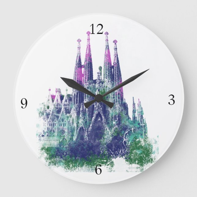 Reloj Redondo Grande Sagrada Familia Barcelona (Anverso)