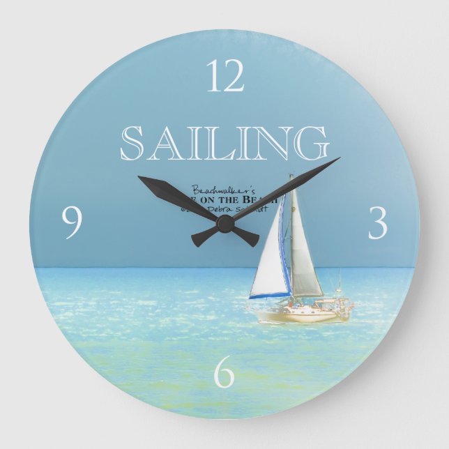 Reloj Redondo Grande Sailboat Scene (Anverso)