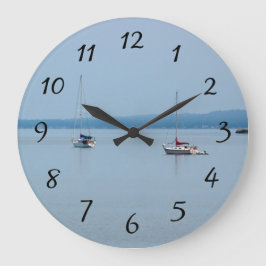 Reloj Redondo Grande Sailboats on the river square wall clock