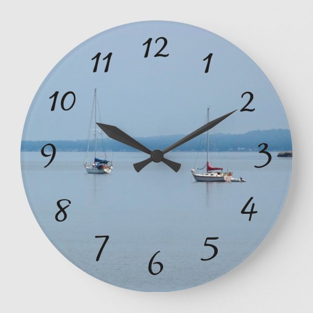 Reloj Redondo Grande Sailboats on the river square wall clock (Anverso)