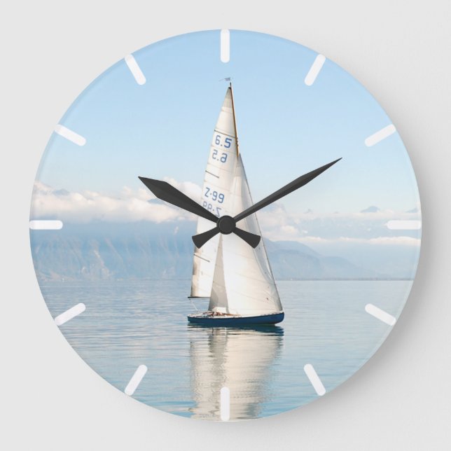 Reloj Redondo Grande Sailing on a Calm Mirror-like Sea Bay (Anverso)