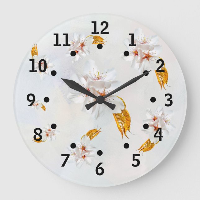 Reloj Redondo Grande Sakura - Flor de cerezo japonesa (Anverso)