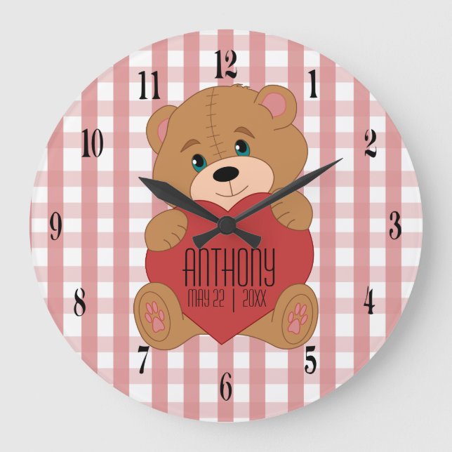 Reloj Redondo Grande sala de bebés para personalizados (Anverso)