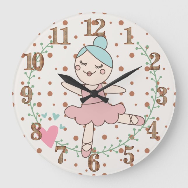 Reloj Redondo Grande Sala De Enfermería Dancing Ballerina (Anverso)