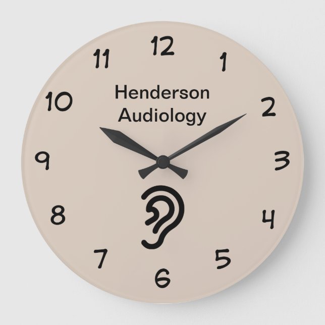 Reloj Redondo Grande Sala de espera de oficina de audiología (Anverso)