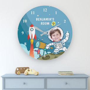 Reloj Redondo Grande Sala de fotos de Personalizados de astronautas de