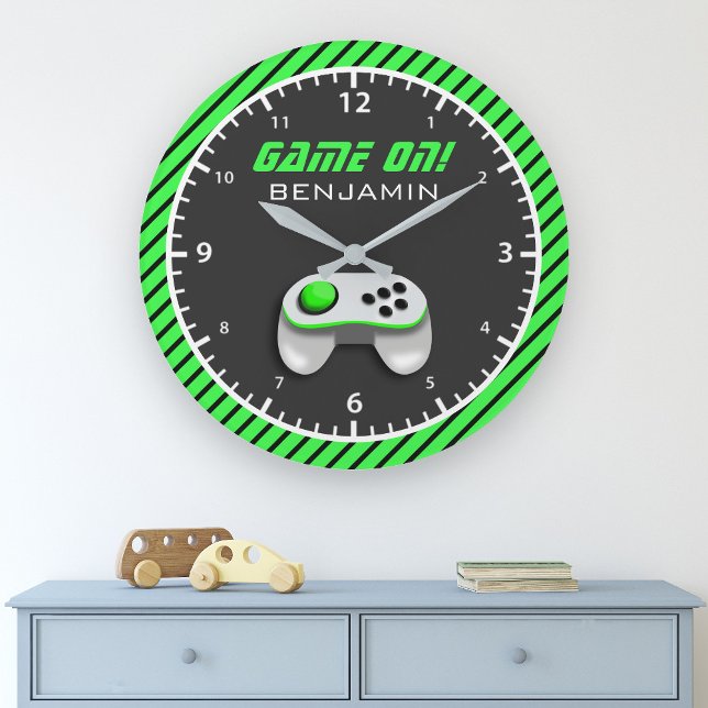 Reloj Redondo Grande Sala para niños con controlador de videojuegos ver (Subido por el creador)