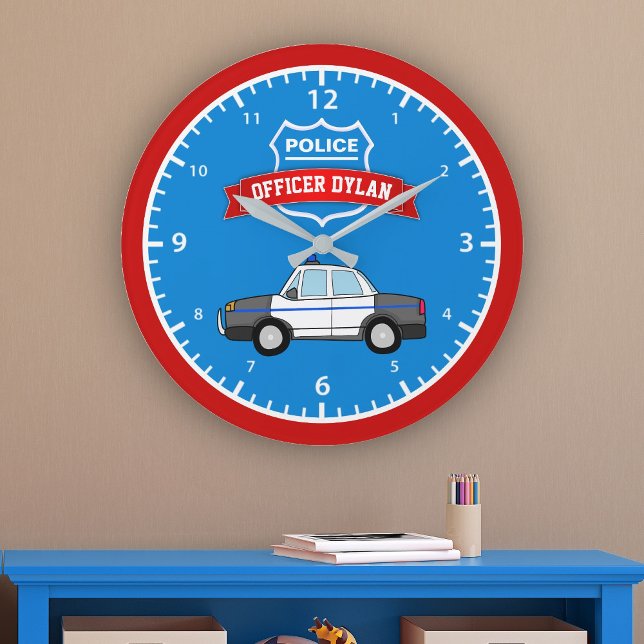 Reloj Redondo Grande Sala Personalizada de Nombres de Niños de Automóvi (Subido por el creador)