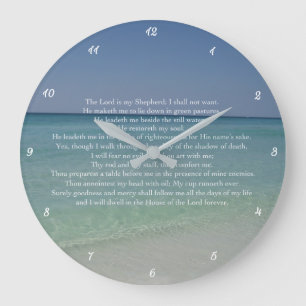Reloj Redondo Grande Salmo 23 El Señor es mi Pastor Hermosa Playa