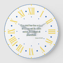 Reloj Redondo Grande Salmos 72:5 KJV Biblia Verse Número Romano