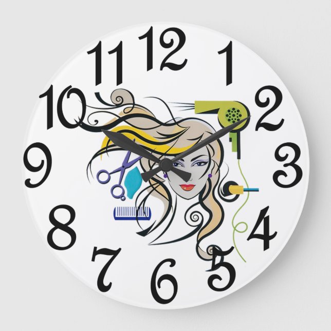 Reloj Redondo Grande Salón de belleza (Anverso)