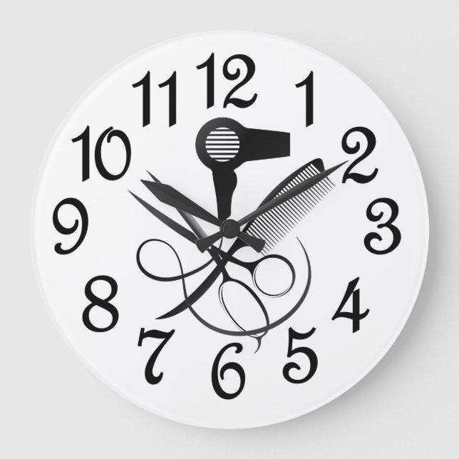 Reloj Redondo Grande Salón de pelo moderno (Anverso)