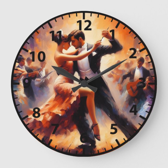 Reloj Redondo Grande Salto de baile Parejas de baile Swing Dance (Anverso)
