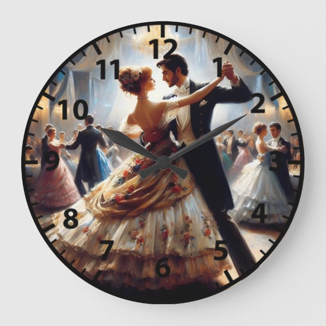 Reloj Redondo Grande Salto de baile Parejas de baile Swing Dance (Anverso)
