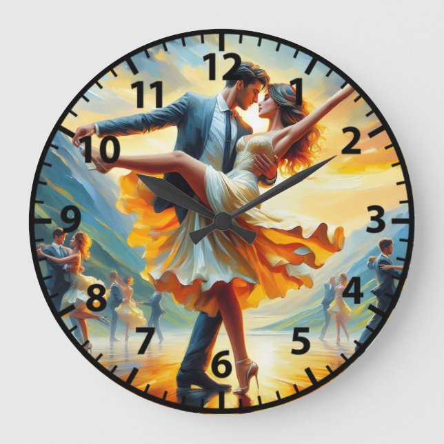 Reloj Redondo Grande Salto de baile Parejas de baile Swing Dance (Anverso)