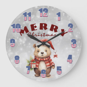 Reloj Redondo Grande Saludo de los navidades