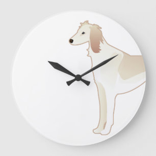 Reloj Redondo Grande Saluki Basic Dog Breed Illustration Silhouette