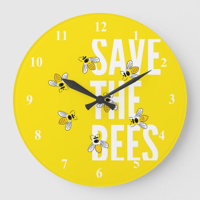 Reloj Redondo Grande Salvar las abejas (Anverso)