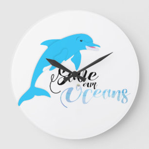 Reloj Redondo Grande Salvemos nuestros océanos