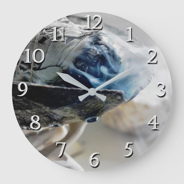 Reloj Redondo Grande Salvia ardiente Fumador Metafísico Esotérico Ofici (Anverso)