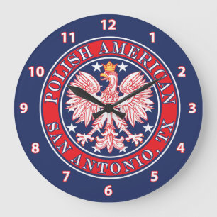 Reloj Redondo Grande San Antonia Texas Águila Polaca Americana