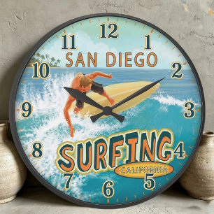 Reloj Redondo Grande San Diego California Surfing 