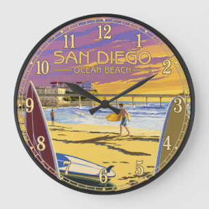 Reloj Redondo Grande San Diego Ocean Beach Sunset Surf 