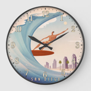 Reloj Redondo Grande San Diego Surfing